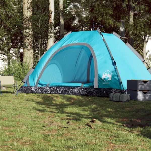 5-personers campingtelt vandtæt quick-release blå