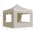 Miniatyrbillede 9 af 9: foldbart festtelt med vægge aluminium 3 x 3 m cremefarvet