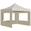 Miniatyrbillede 2 af 9: foldbart festtelt med vægge aluminium 3 x 3 m cremefarvet