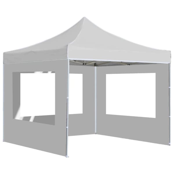 foldbart festtelt med vægge aluminium 3 x 3 m hvid
