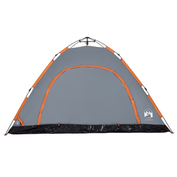 5-personers campingtelt vandtæt quick-release grå og orange