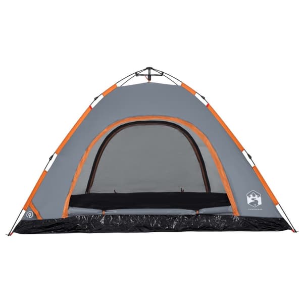 5-personers campingtelt vandtæt quick-release grå og orange