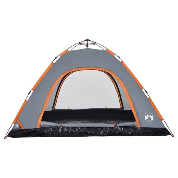 5-personers campingtelt vandtæt quick-release grå og orange