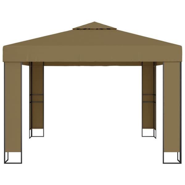 Paviljong dubbla tak 3x3x2,7 m taupe 180 g/m²