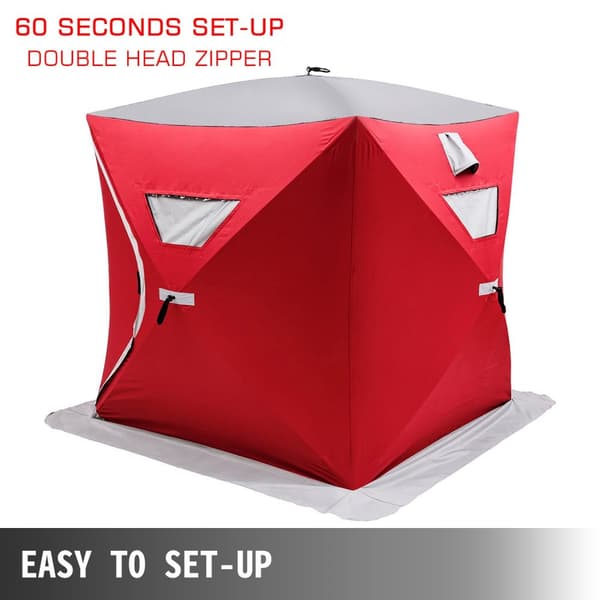 203 x 228 x 170 cm 3-personers pop-up vattentätt och vindtätt tält, isfisketält, slitstarkt material, lätt att sätta upp