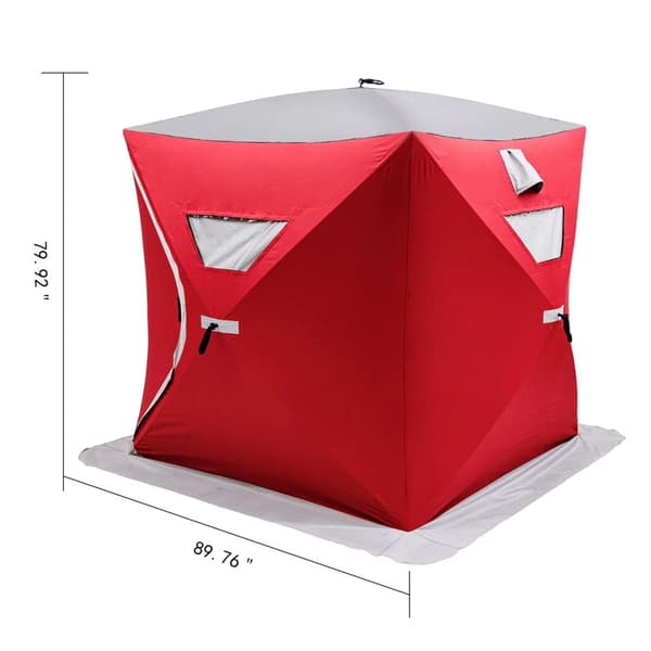203 x 228 x 170 cm 3-personers pop-up vattentätt och vindtätt tält, isfisketält, slitstarkt material, lätt att sätta upp