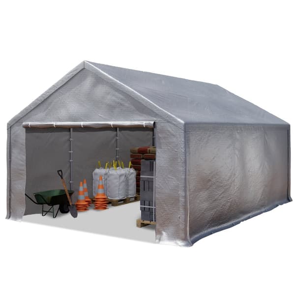 TOOLPORT Lagertält 3x6 m Tälthall Väderskydd Garagetält PE-duk 350 N vattenntät grå