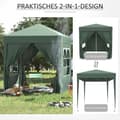 Miniatyrbillede 4 af 10: Rootz 2x2m foldepavillon - Pavillon - Øltelt - Hurtig opsætning - UV-beskyttelse - Høj stabilitet - 2L x 2W x 2,4H m - Stål & Oxford stof