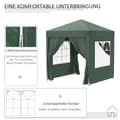 Miniatyrbillede 5 af 10: Rootz 2x2m foldepavillon - Pavillon - Øltelt - Hurtig opsætning - UV-beskyttelse - Høj stabilitet - 2L x 2W x 2,4H m - Stål & Oxford stof