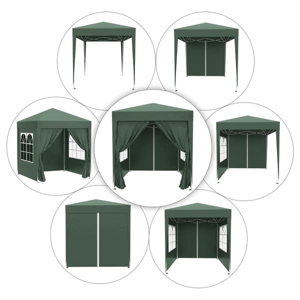 Rootz 2x2m hopfällbart lusthus - Paviljong - Öltält - Snabbinstallation - UV-skydd - Hög stabilitet - 2L x 2W x 2,4H m - Stål & Oxford-tyg