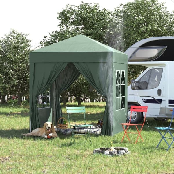 Rootz 2x2m foldepavillon - Pavillon - Øltelt - Hurtig opsætning - UV-beskyttelse - Høj stabilitet - 2L x 2W x 2,4H m - Stål & Oxford stof