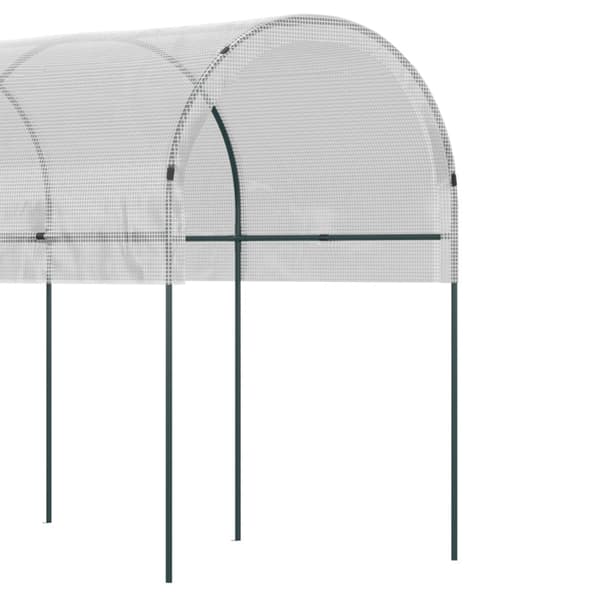 Rootz Plantebeskyttelse Baldakin - Tomatdrivhus - Havely - Buet tag - Stålramme - Kraftig presenning - 400cm x 120cm x 170cm