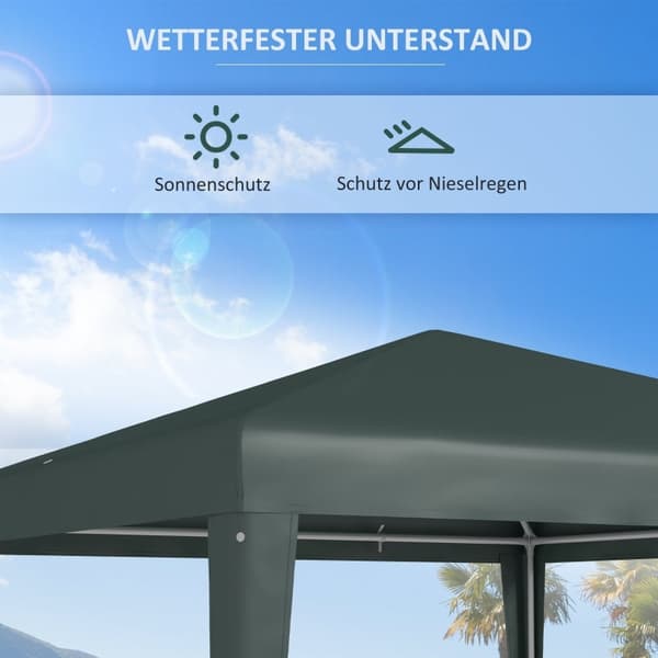 Rootz Pavillon 2,7x2,7m - Foldepavillon - Udendørs baldakin - Hurtig montering - Rustsikker ramme - Vandafvisende tag - 270cm x 270cm x 255cm