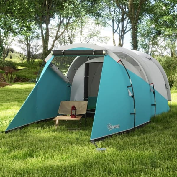 Rootz Campingtält - Familjetält - Vattentätt skydd - Rymlig design - 460L x 260W x 190H cm - Polyester, PE, Plast