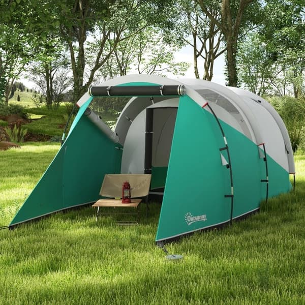 Rootz Campingtelt - Familietelt - Tunneltelt - Vandtæt - Holdbart underlag - Praktisk belysning - 460 cm x 260 cm x 190 cm