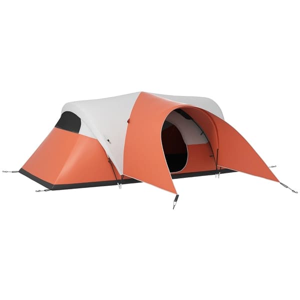 Rootz 5-6 personers campingtelt - Familietelt - Vandtæt telt - Rummeligt design - Forbedret ventilation - 550L x 300W x 198H cm - Orange