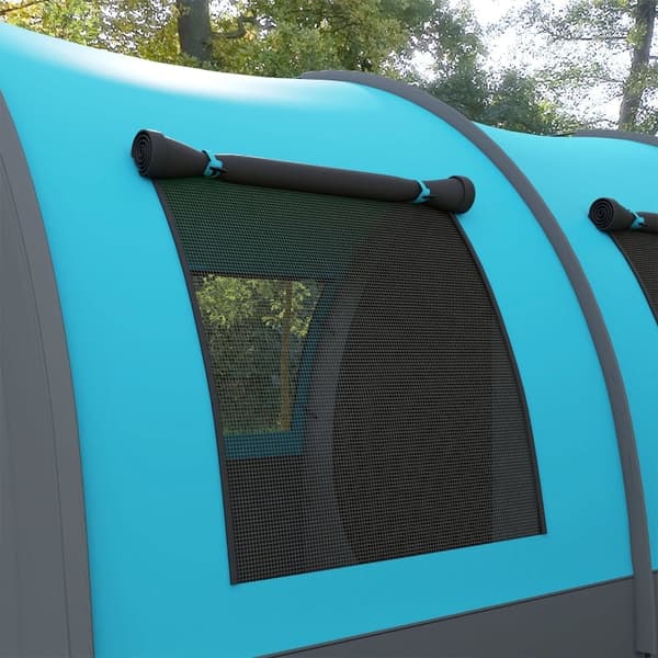Rootz campingtält för upp till 6 personer - Familjetält - Festivaltält - Maximal komfort - Vattentätt skydd - Bekväm belysning - 480L x 260W x 200H cm
