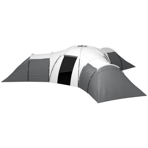 Rootz Camping Teltta - Tunneliteltta - Perheteltta - Tilava - Kestävä - Vedenpitävä - 220L x 188L x 150K cm (Makuuhuone), 495L x 415W cm (Olohuone)