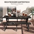 Miniatyrbild 4 av 10: Rootz öltältset för 4 personer - Uteserveringsset - Trädgårdsfestmöbler - Väderbeständig - Trälook - Aluminiumram - 180cm x 80cm x 73cm Bord - 165cm x
