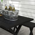 Miniatyrbild 9 av 10: Rootz öltältset för 4 personer - Uteserveringsset - Trädgårdsfestmöbler - Väderbeständig - Trälook - Aluminiumram - 180cm x 80cm x 73cm Bord - 165cm x