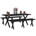Miniatyrbild 10 av 10: Rootz öltältset för 4 personer - Uteserveringsset - Trädgårdsfestmöbler - Väderbeständig - Trälook - Aluminiumram - 180cm x 80cm x 73cm Bord - 165cm x