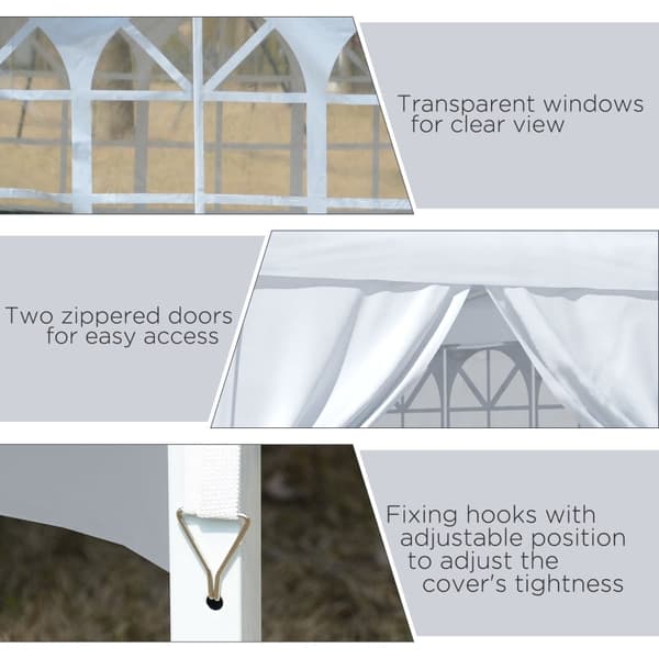 Rootz Pavilion -olutteltta - Juhlateltta - Tapahtumakatos - Suuri vakaus - Pika-asennus - Sääsuoja - 2,95 m x 2,95 m x 2,58 m - Valkoinen