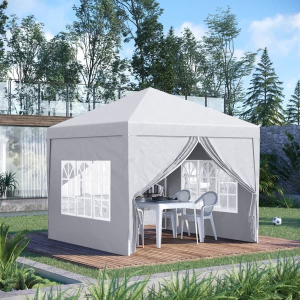 Rootz Pavilion -olutteltta - Juhlateltta - Tapahtumakatos - Suuri vakaus - Pika-asennus - Sääsuoja - 2,95 m x 2,95 m x 2,58 m - Valkoinen