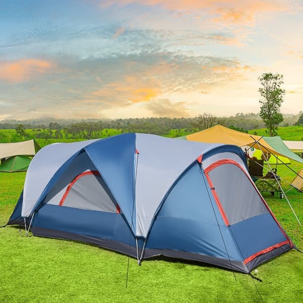 Rootz Campingtelt - Udendørs Shelter - Familietelt - Rummeligt design - Vandafvisende - UV-resistent - 475L x 207W x 150H cm