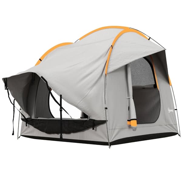 Rootz Car Telt Camping Telt - Car Shelter - Udendørs baldakin - 3 døre - Vejrbestandig - 239cm x 210cm x 210cm - Orange + Grå