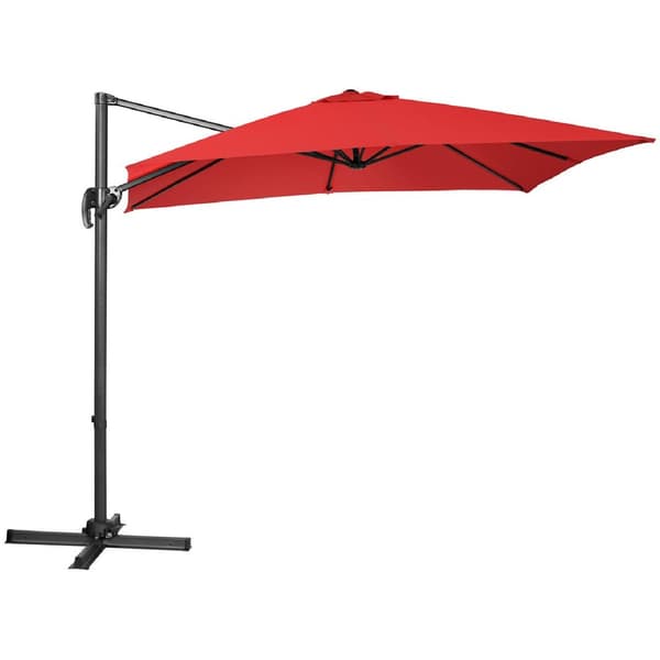 Sidoträdgårdsparaply med fyrkantig arm, 250 x 250 cm, röd