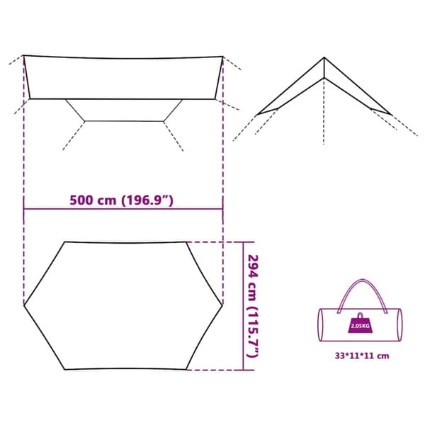 vidaXL tarp 500x294 cm vandtæt grøn