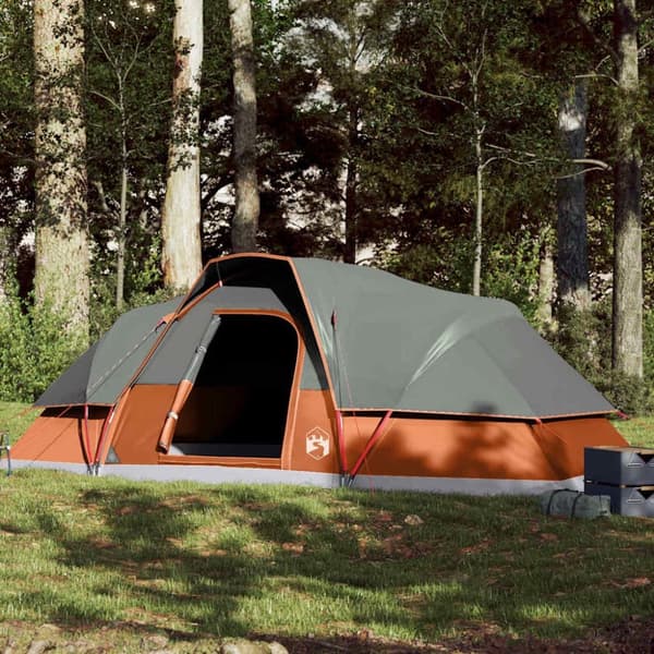vidaXL Kuppeltelt for camping 9 personer oransje vanntett