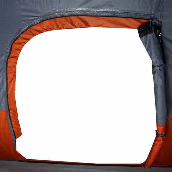 vidaXL Kuppeltelt for camping 4 personer grå og oransje vanntett