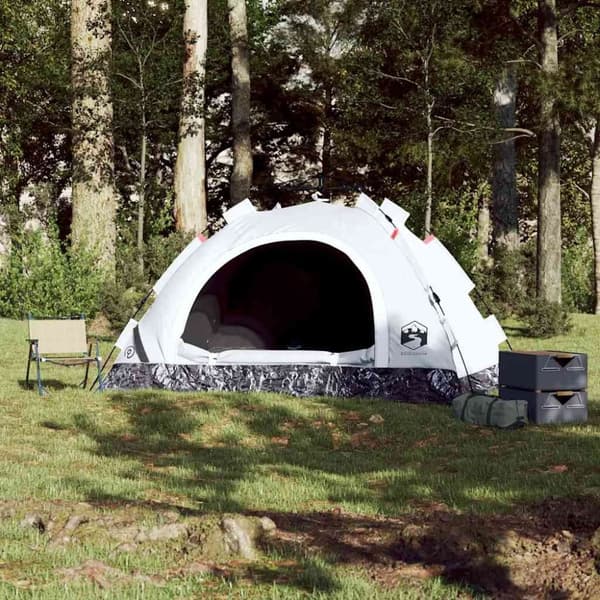 vidaXL 2-personers campingtelt vandtæt quick-release mørklægning hvid