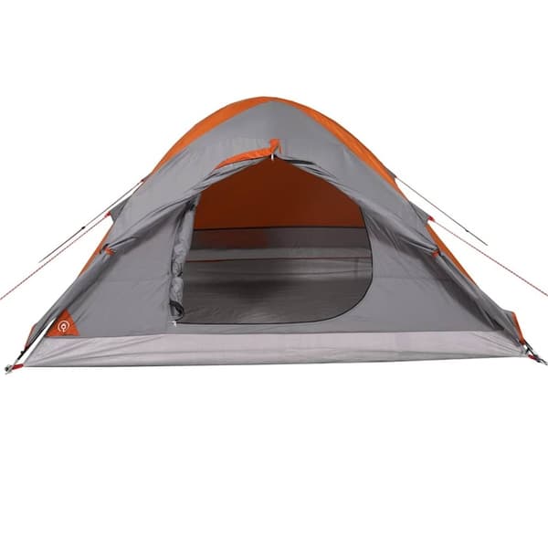 vidaXL 4-personers campingtelt vandtæt grå og orange