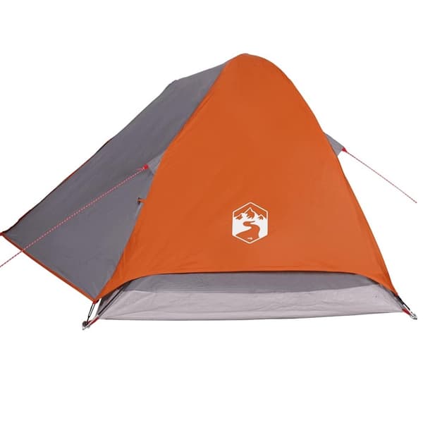 vidaXL 4-personers campingtelt vandtæt grå og orange