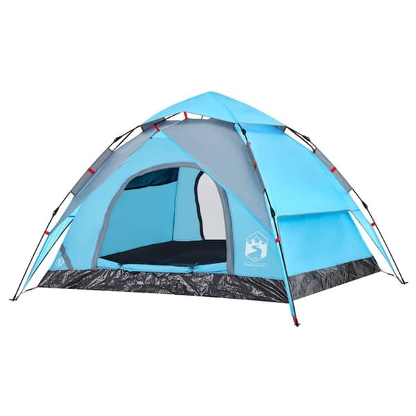 vidaXL 3-personers campingtelt kuppel quick-release blå