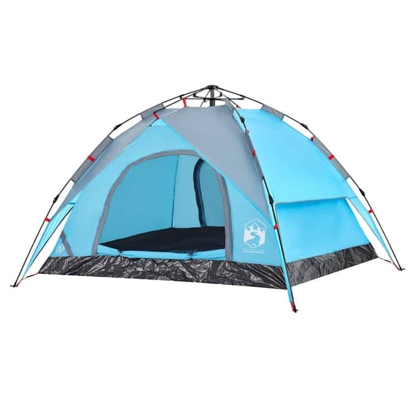 vidaXL 3-personers campingtelt kuppel quick-release blå