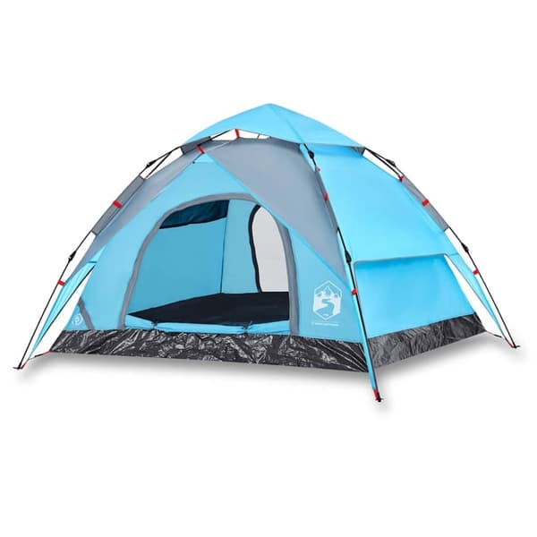 vidaXL 3-personers campingtelt kuppel quick-release blå