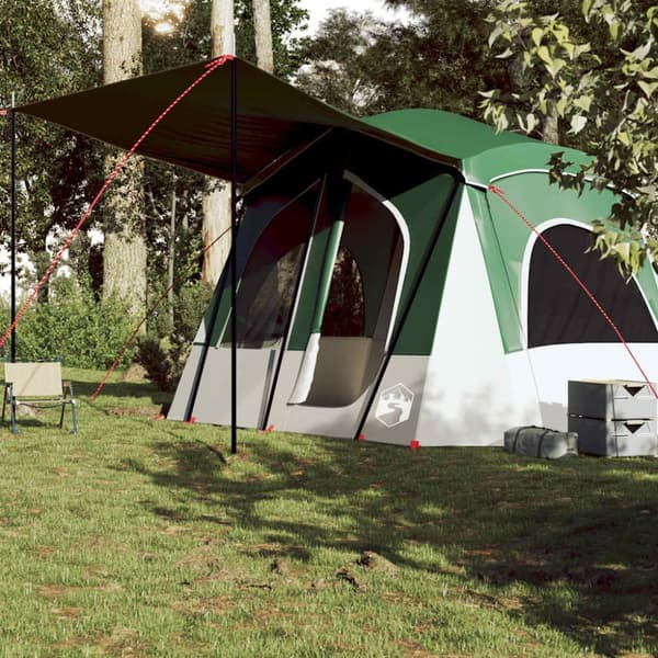 vidaXL 5-personers campingtelt vandtæt grøn