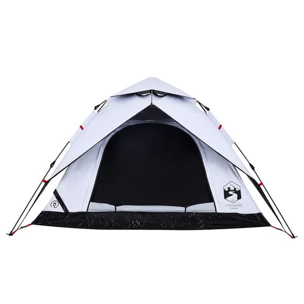 vidaXL 4-personers campingtelt kuppel quick-release mørklægning hvid