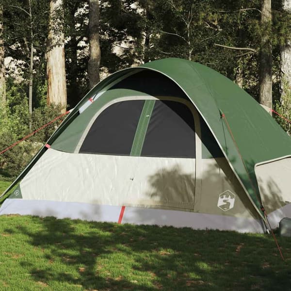 vidaXL Kuppeltelt for camping 6 personer grønn vanntett