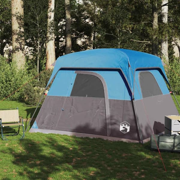 vidaXL 4-personers campingtelt vandtæt blå