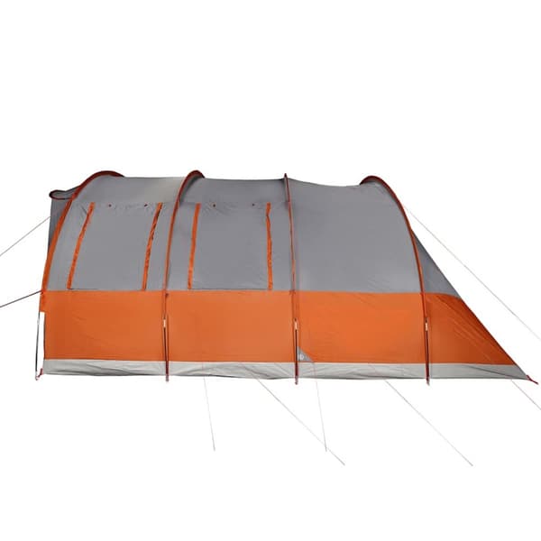 vidaXL Tunneltelt for camping 7 personer grå og oransje vanntett