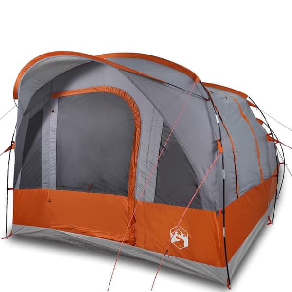 vidaXL Tunneltelt for camping 3 personer grå og oransje vanntett