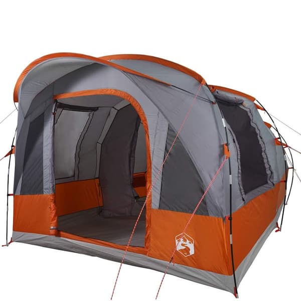 vidaXL Tunneltelt for camping 3 personer grå og oransje vanntett