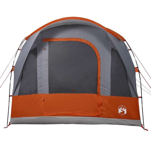 vidaXL Tunneltelt for camping 3 personer grå og oransje vanntett
