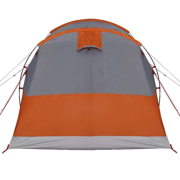 vidaXL Tunneltelt for camping 3 personer grå og oransje vanntett