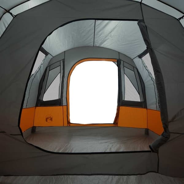 vidaXL Tunneltelt for camping 3 personer grå og oransje vanntett