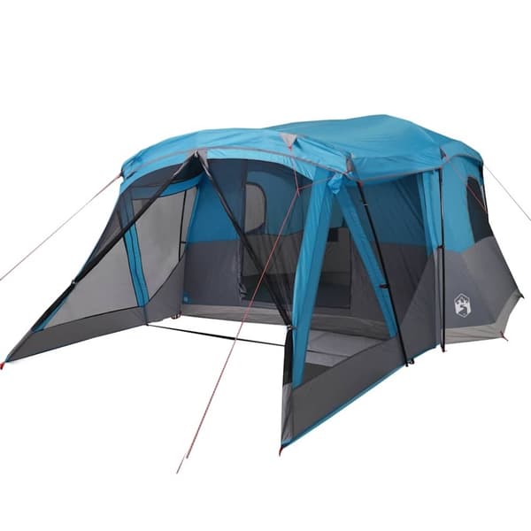 vidaXL Campingtelt med veranda 4 personer blå vanntett